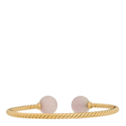 David Yurman 18K Yellow Gold Kunzite 12.5mm Solari Bead Bracelet 2 of 3