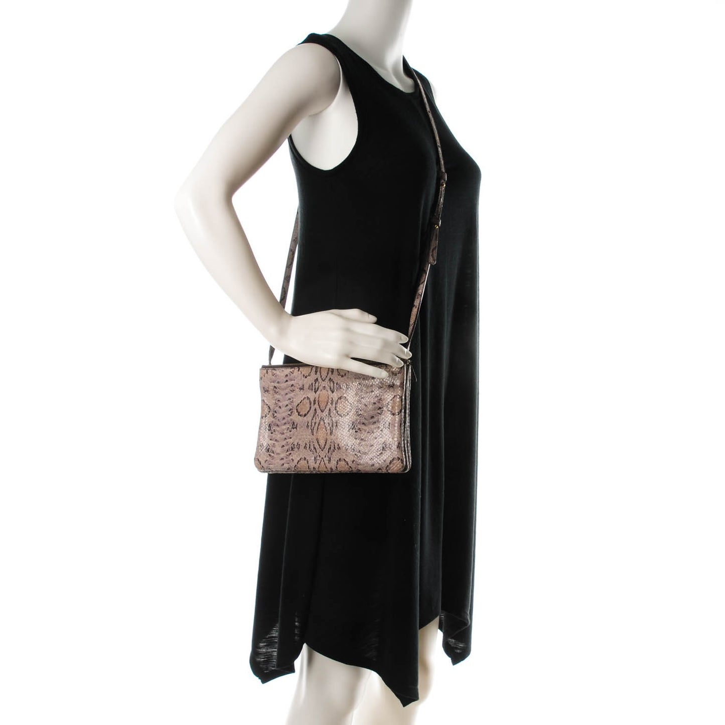 Emobssed Small Trio Crossbody Bag Grey