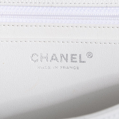 Chanel Caviar Quilted Jumbo Single Flap White 7 of 9