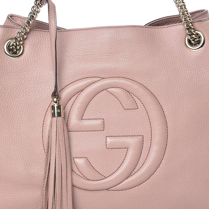 Gucci Pebbled Calfskin Medium Soho Chain Shoulder Bag Dark Cipria 20 of 24