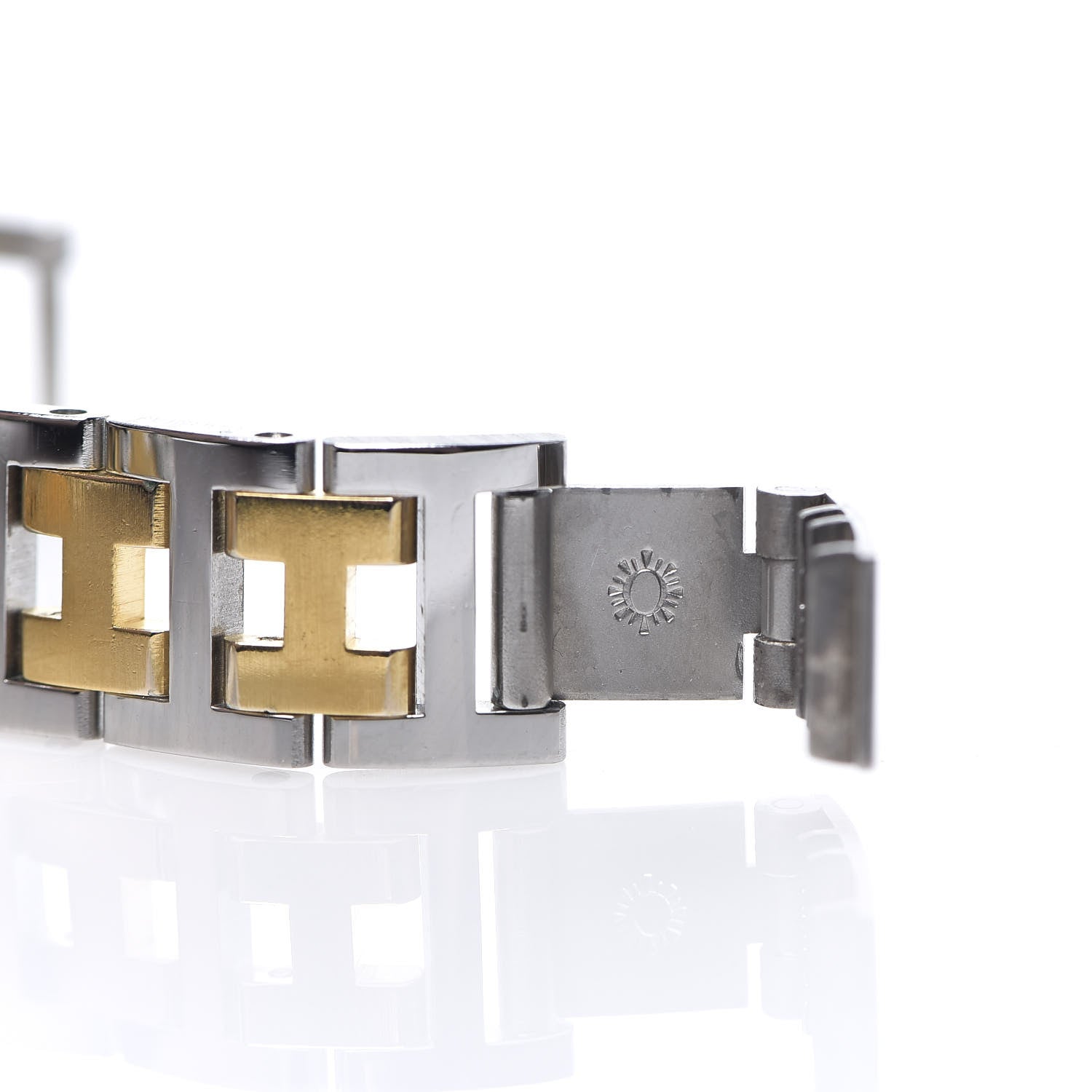 Hermes Stainless Steel 18mm Rectangle Croisiere Quartz Watch Gold 6 of 7