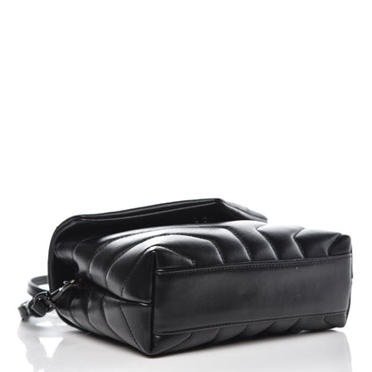 Saint Laurent Calfskin Y Quilted Monogram Toy Loulou Crossbody Bag Black 4 of 9