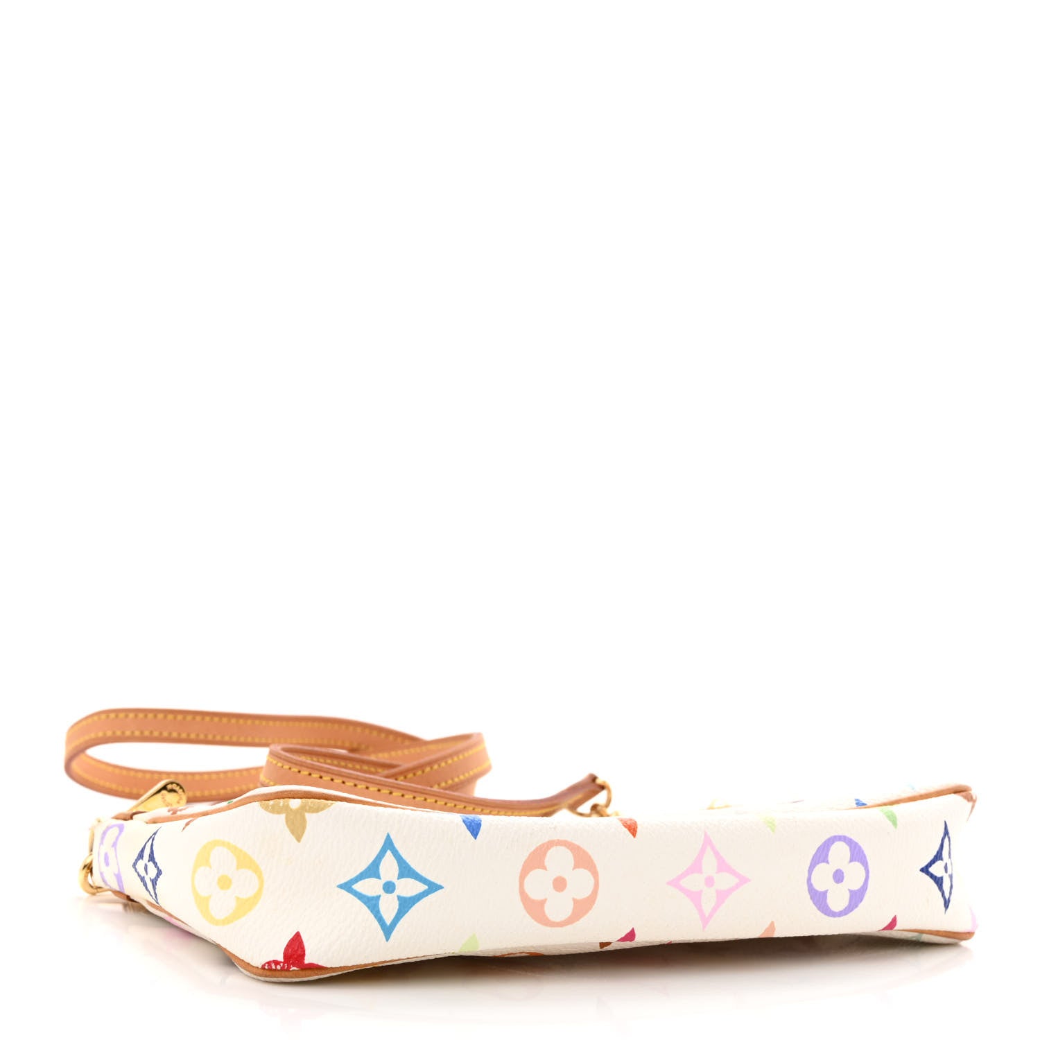 Louis Vuitton Monogram Multicolor Pochette Accessories White Long Strap 4 of 10