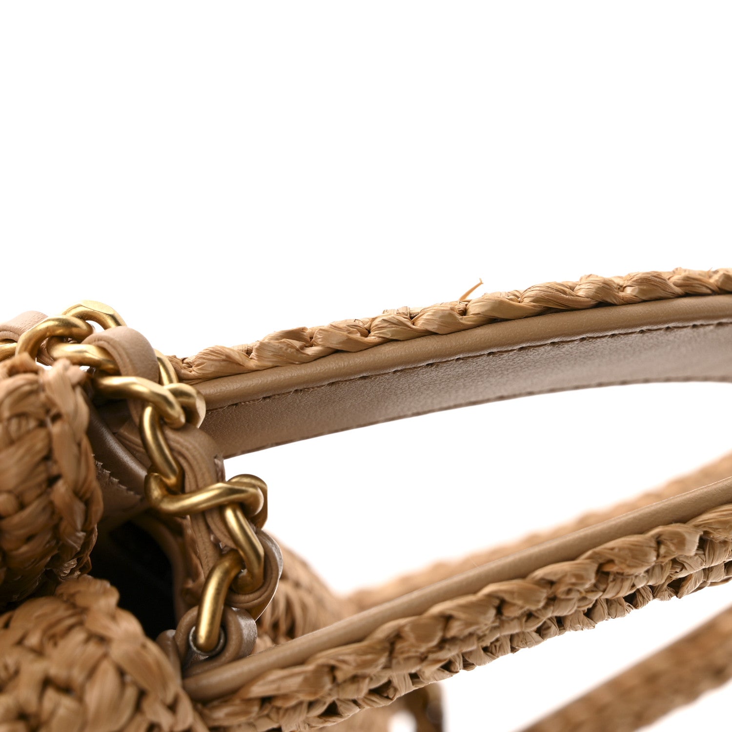 Chanel Braided Raffia Nano Kelly Flap Bag Dark Beige 11 of 12