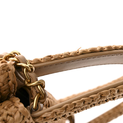 Chanel Braided Raffia Nano Kelly Flap Bag Dark Beige 11 of 12