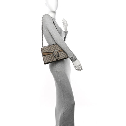 Gucci GG Supreme Monogram Small Dionysus Shoulder Bag Taupe 2 of 17