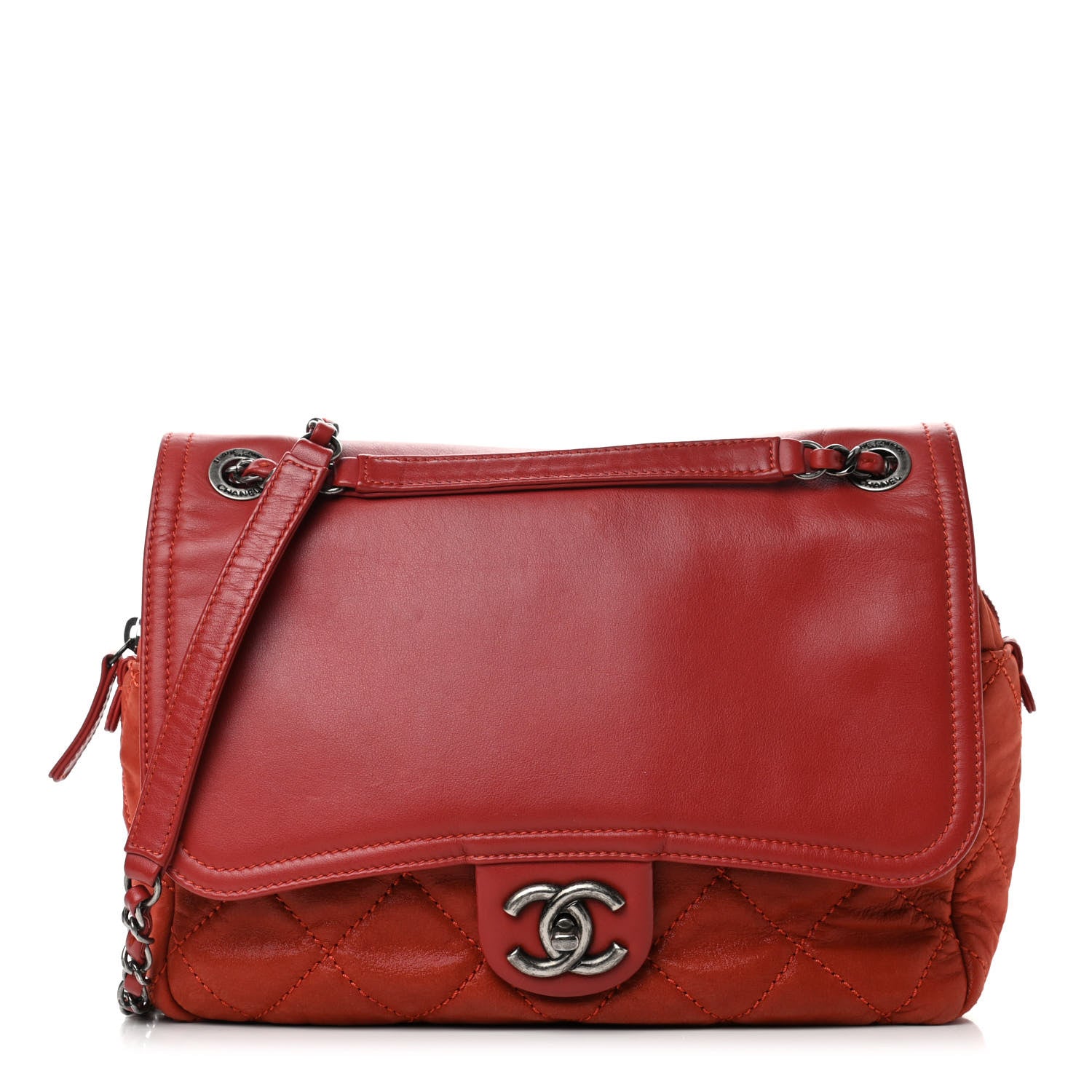 Chanel Iridescent Calfskin Medium In the Mix Flap Red 1 of 5