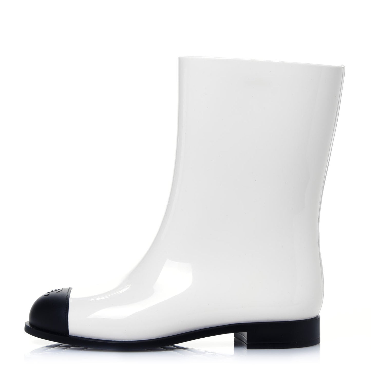 Rubber Rain Boots 37 Ivory Black