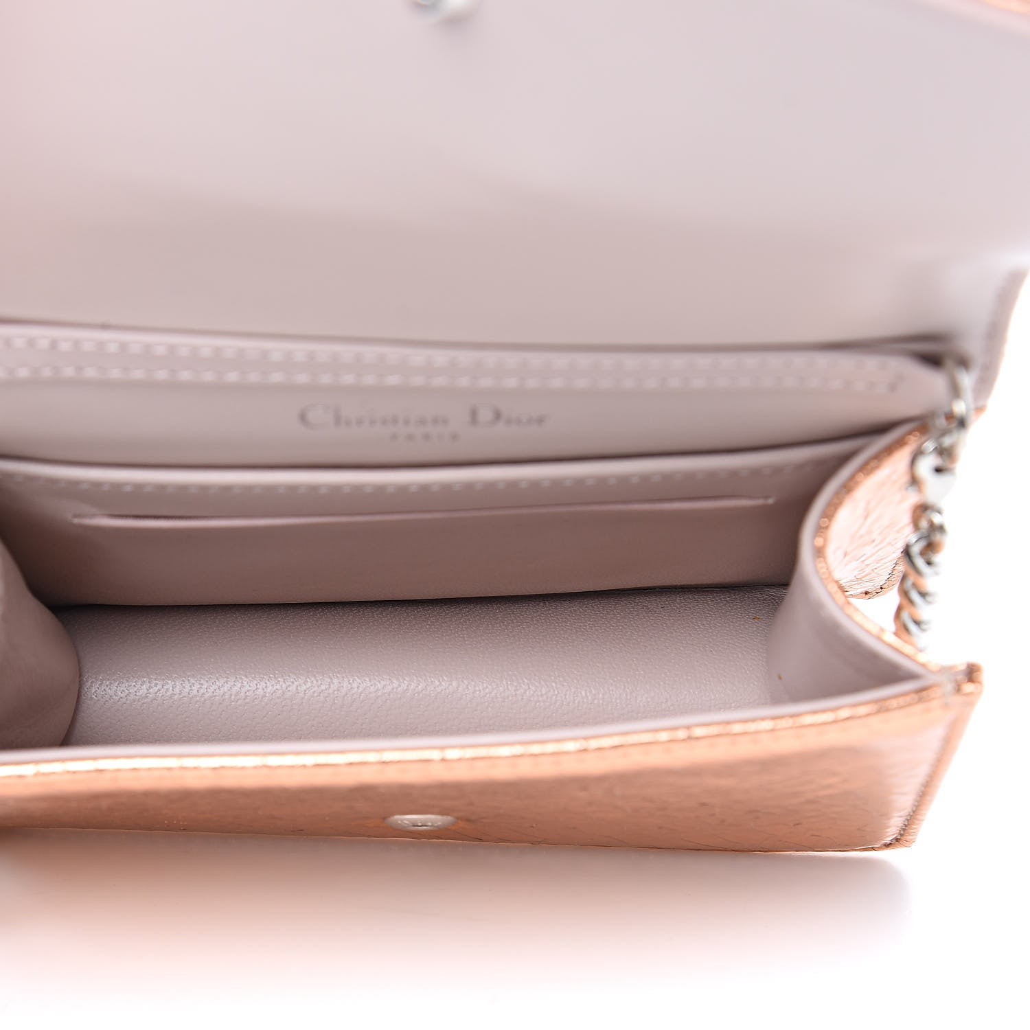Christian Dior Ceramic Effect Deerskin Baby Diorama Flap Bag Gold 5 of 8