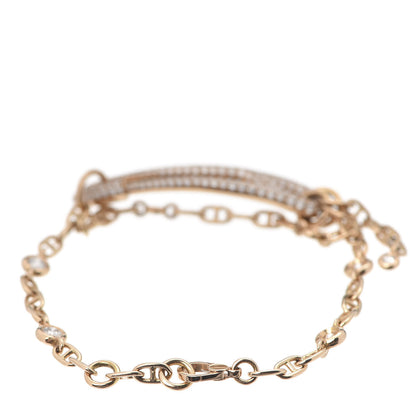 Hermes 18K Rose Gold Pave Diamond MM Chaine d'Ancre Punk Bracelet SH 3 of 6