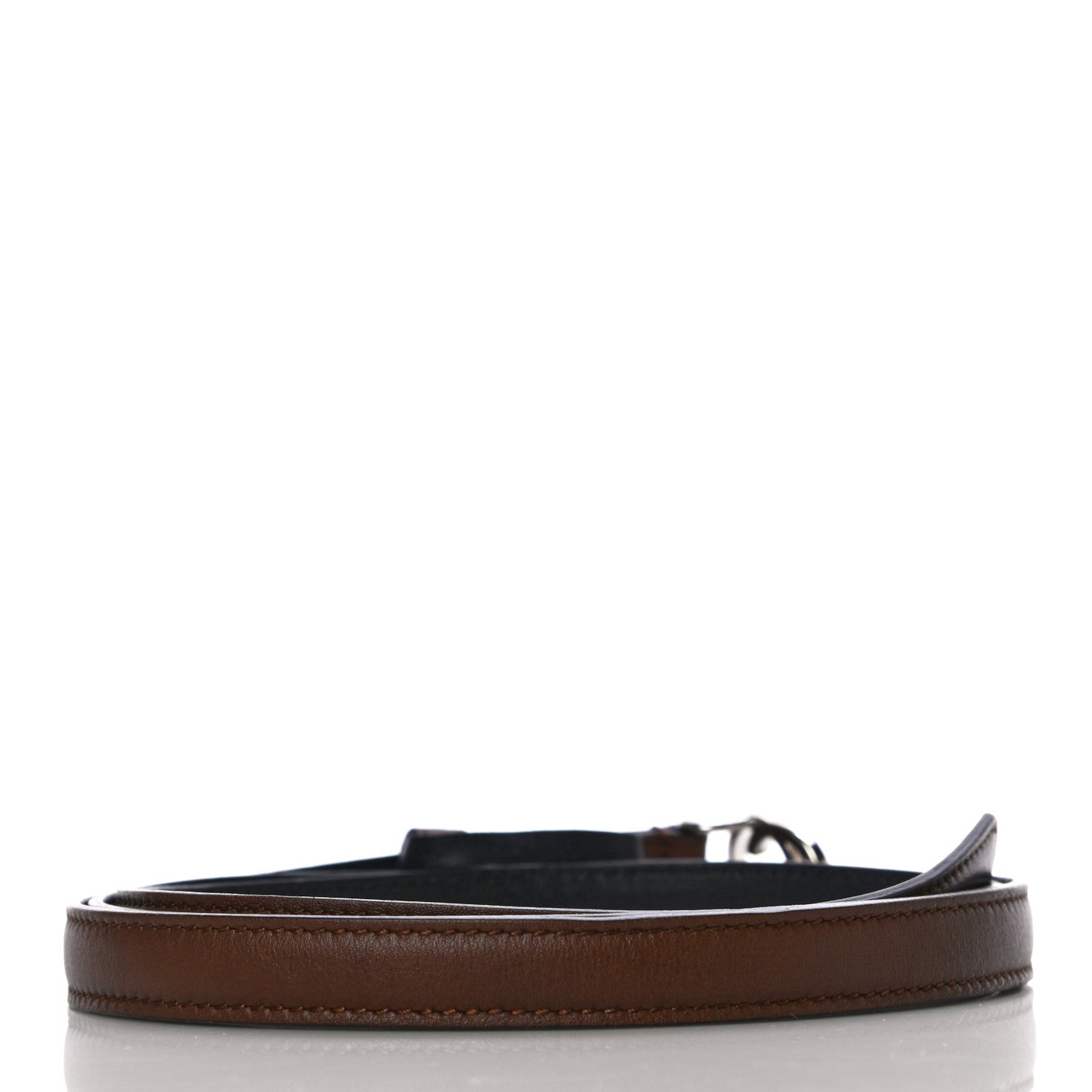 Gucci Moon Calfskin Nickel Interlocking G 20mm Belt 80 32 Brown 3 of 9