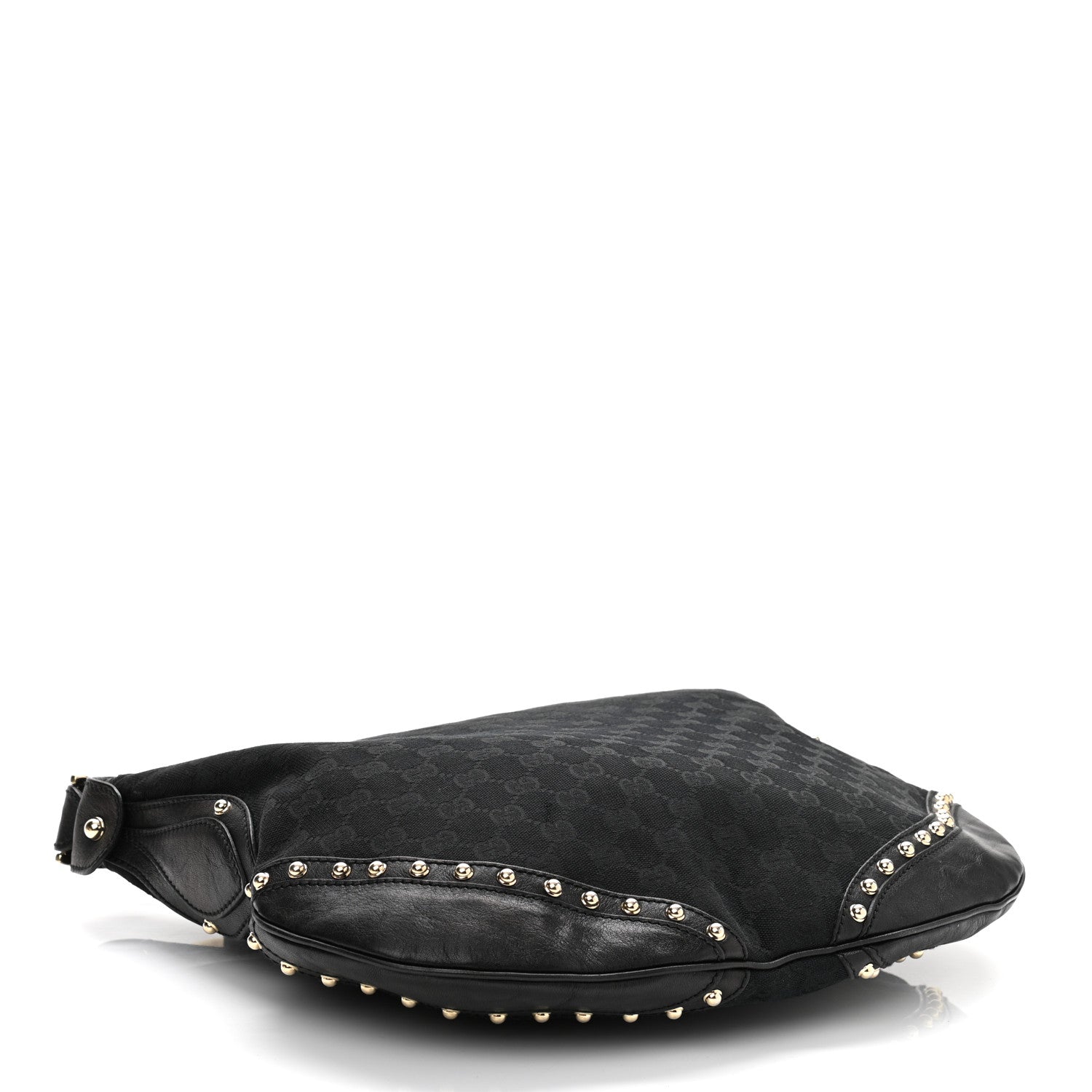 Gucci Monogram Pelham Studded Shoulder Bag Black 3 of 10