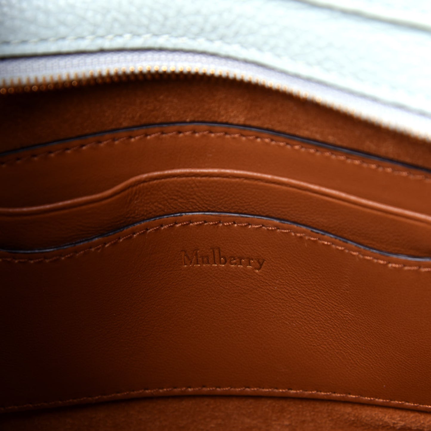 Small Classic Grain Micro Zipped Bayswater Light Antique Blue