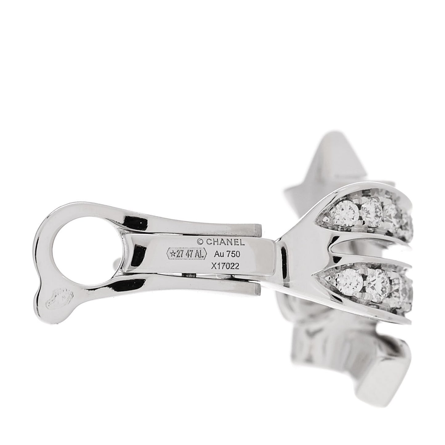 18K White Gold Diamond Etoile Filante Earrings