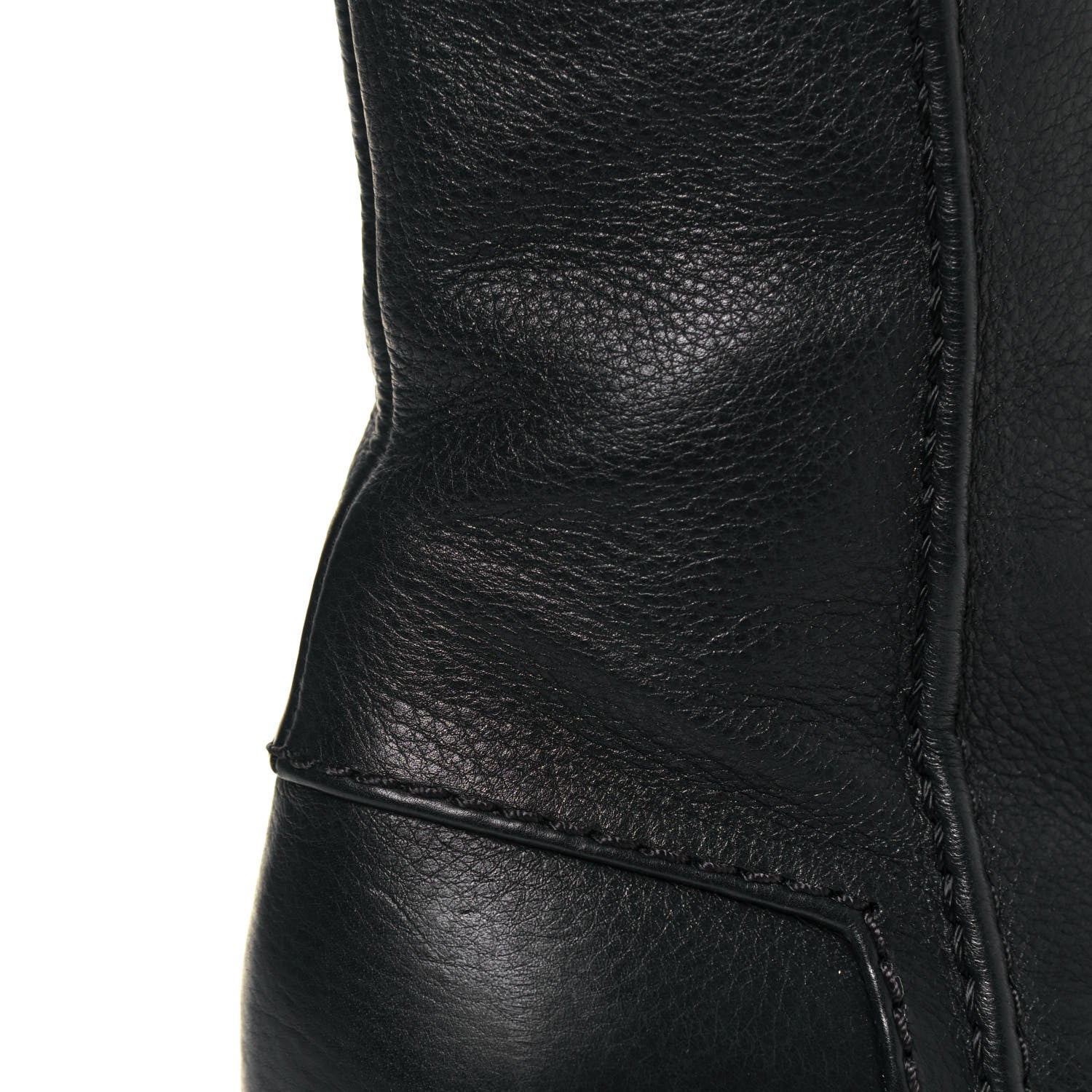 Chanel Calfskin Lace Up Combat Boots 38.5 Black 8 of 12