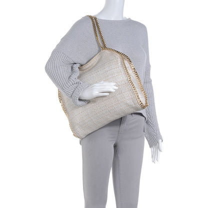 Stella McCartney Woven Oleogram Boucle Small Falabella Vanilla 2 of 9