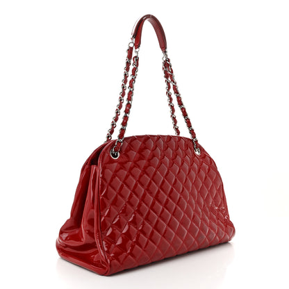 Chanel Patent Quilted Large Just Mademoiselle Bowling Bag Red 3 of 11