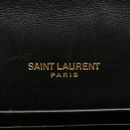 Saint Laurent Lambskin Matelasse Monogram Vicky Chain Wallet Black 6 of 8