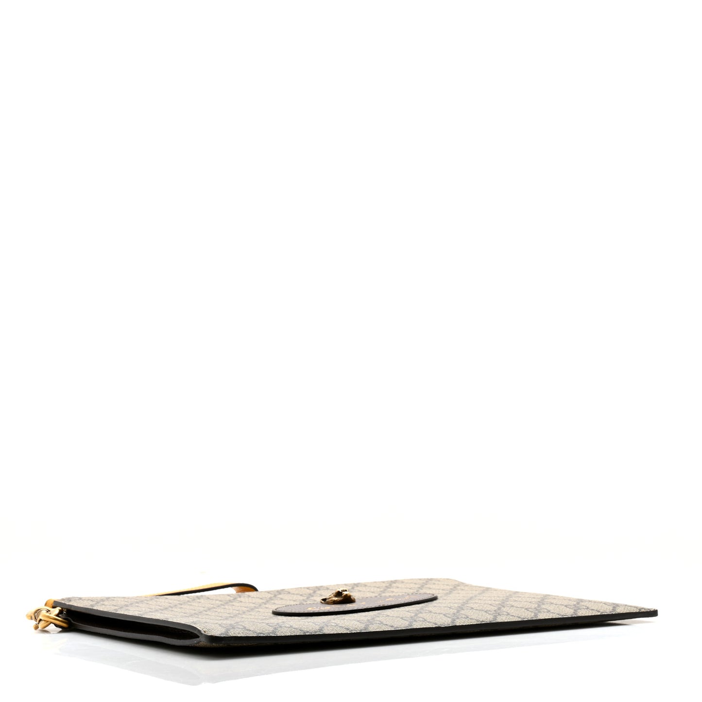 GG Supreme Monogram Neo Vintage Zip Wristlet Pouch Beige New Acero Crop