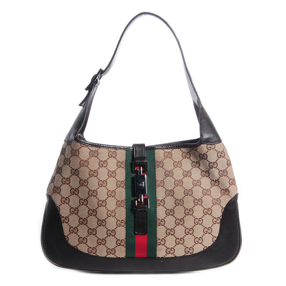 Gucci Monogram Web Jackie O Hobo Dark Brown 1 of 7