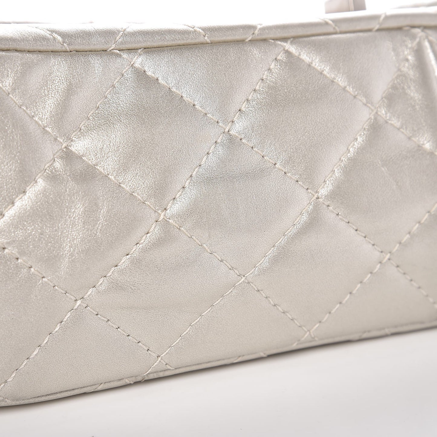 Metallic Lambskin Quilted 2.55 Reissue 227 Flap Silver