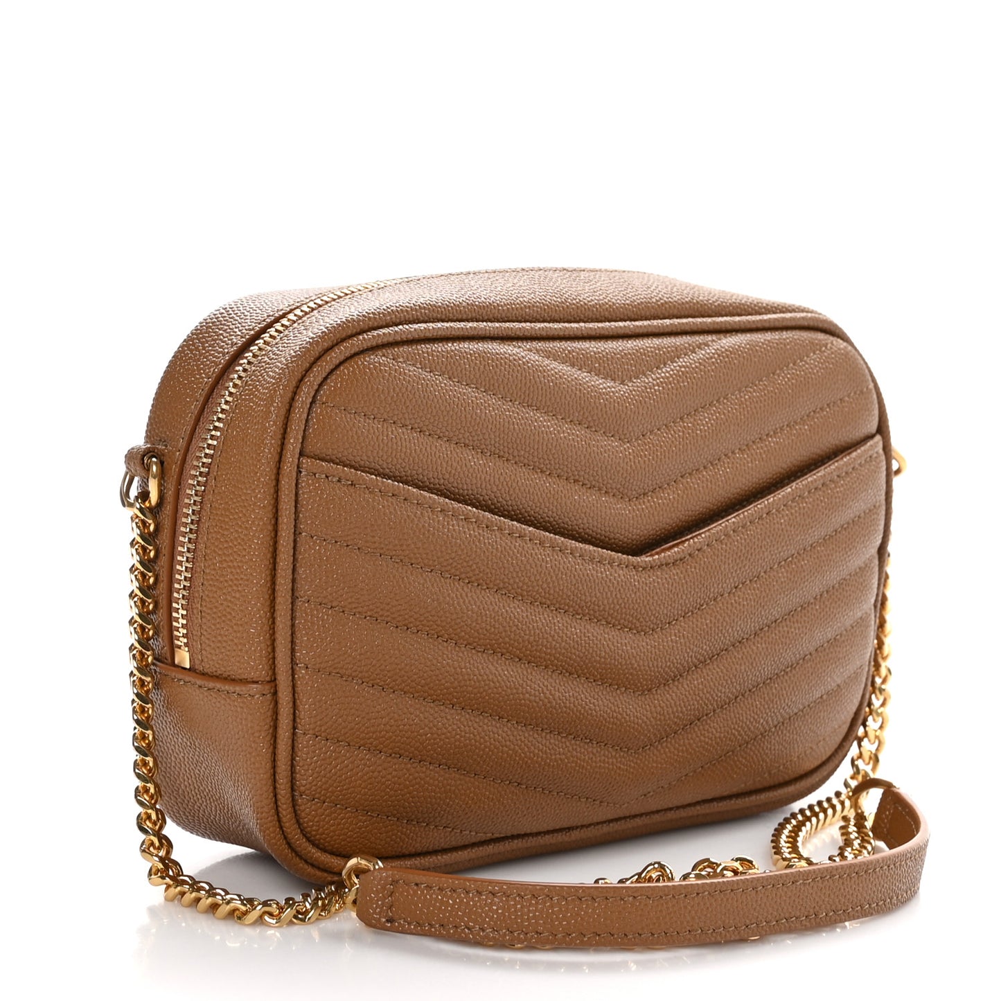 Grain De Poudre Matelasse Monogram Mini Lou Camera Bag Dark Natural