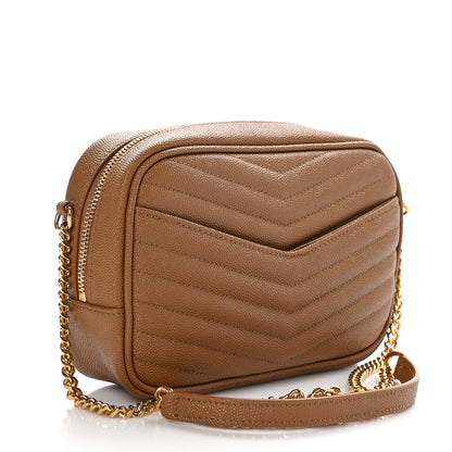 Saint Laurent Grain De Poudre Matelasse Monogram Mini Lou Camera Bag Dark Natural 3 of 10