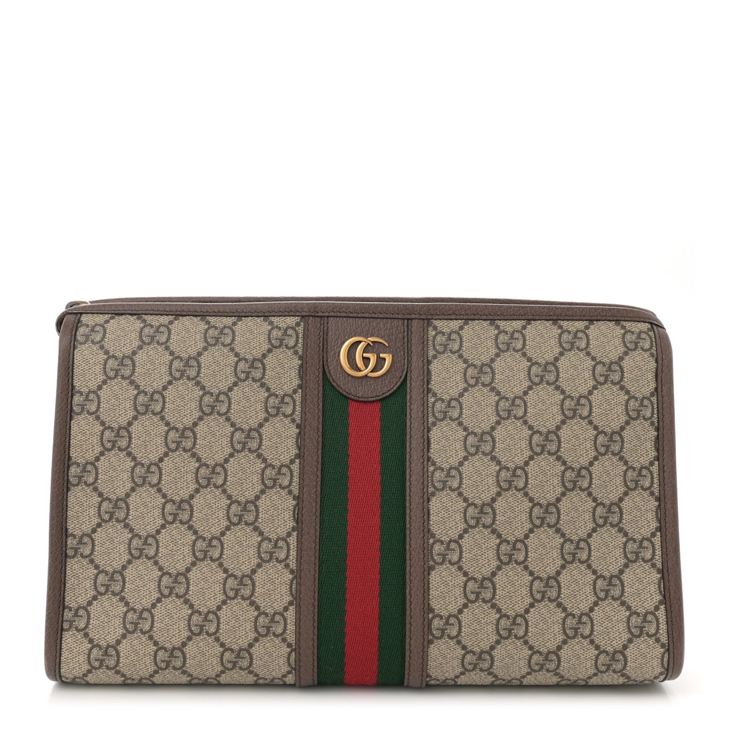 GG Supreme Monogram Web Ophidia GG Toiletry Case Beige New Acero