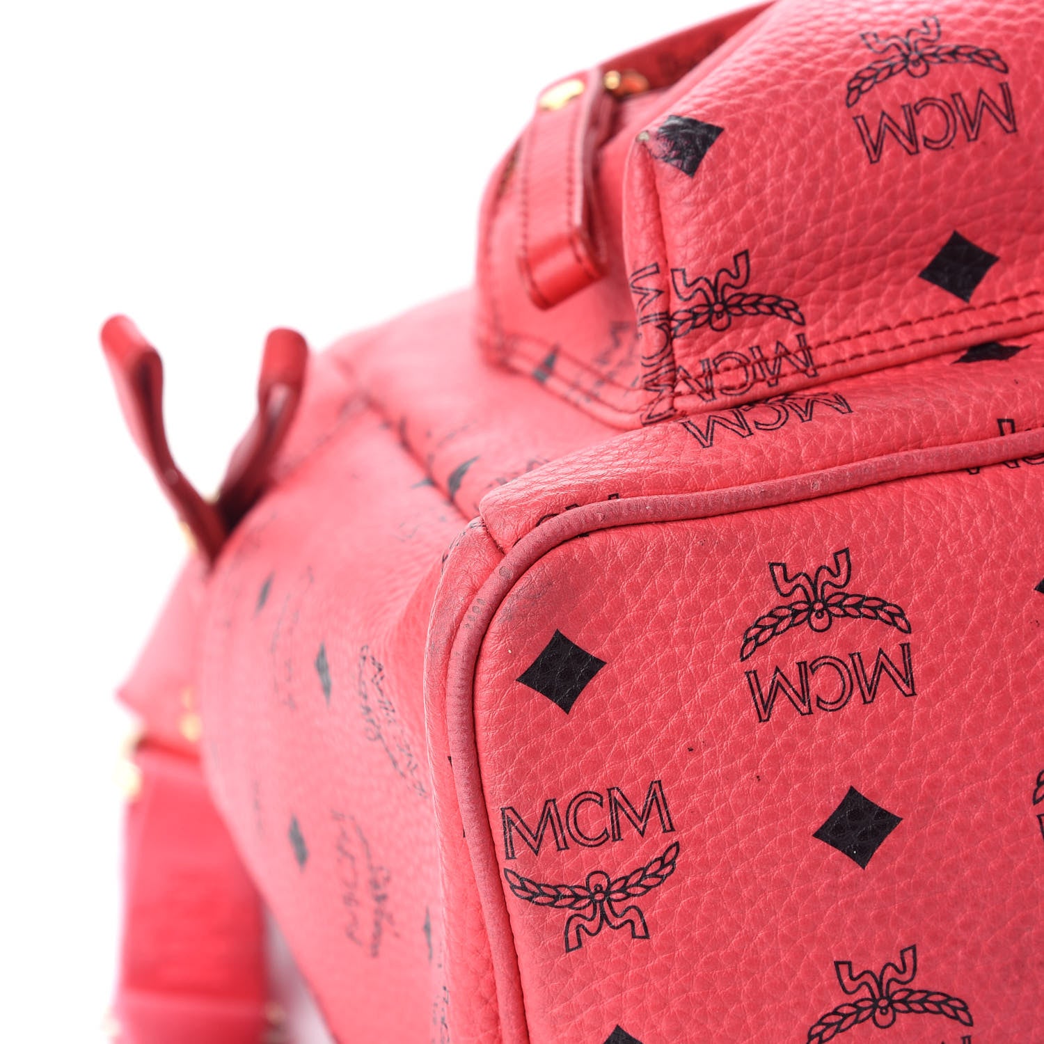 MCM Visetos Medium Sprinkle Stud Stark Backpack Corail 17 of 17