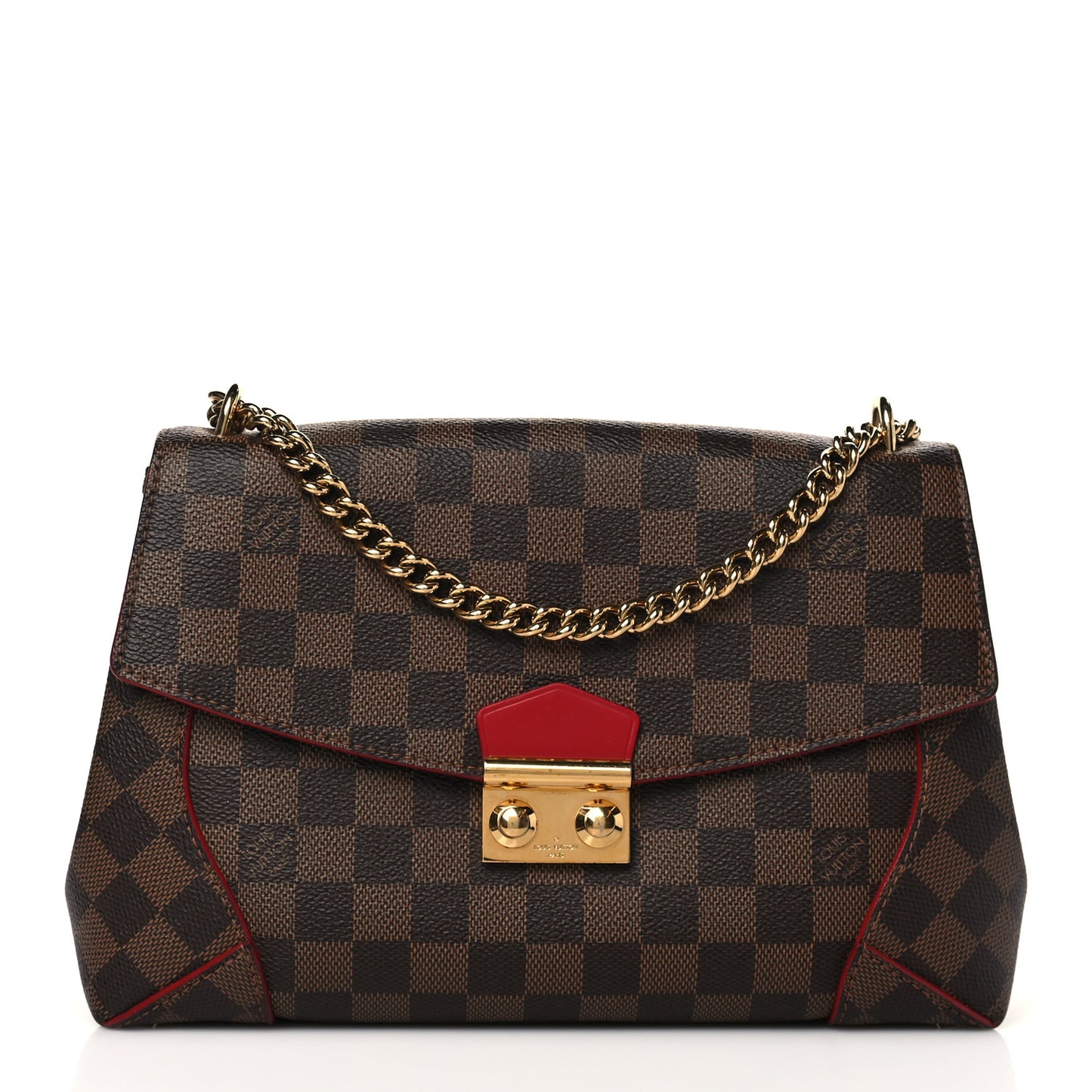 Damier Ebene Caissa Clutch Cherry