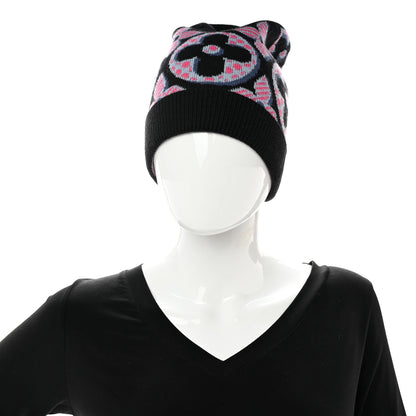 Louis Vuitton Knit Giant Monogram Beanie Black Pink 2 of 5