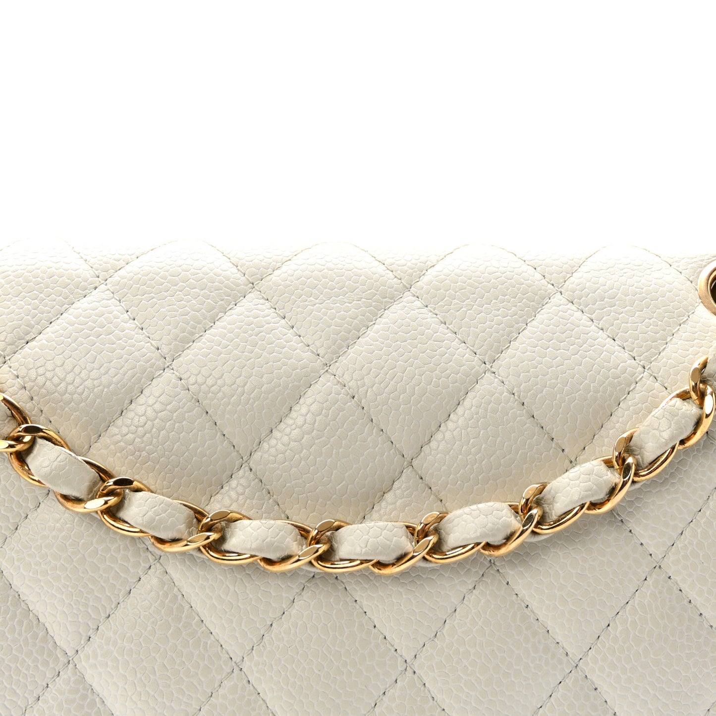 Caviar Quilted Medium Double Flap Light Blue