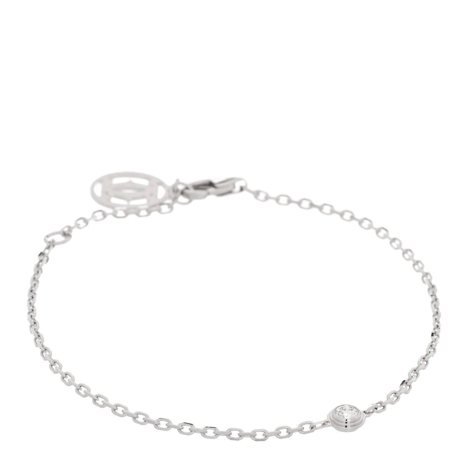 Cartier 18K White Gold Diamond SM D'Amour Bracelet 1 of 4