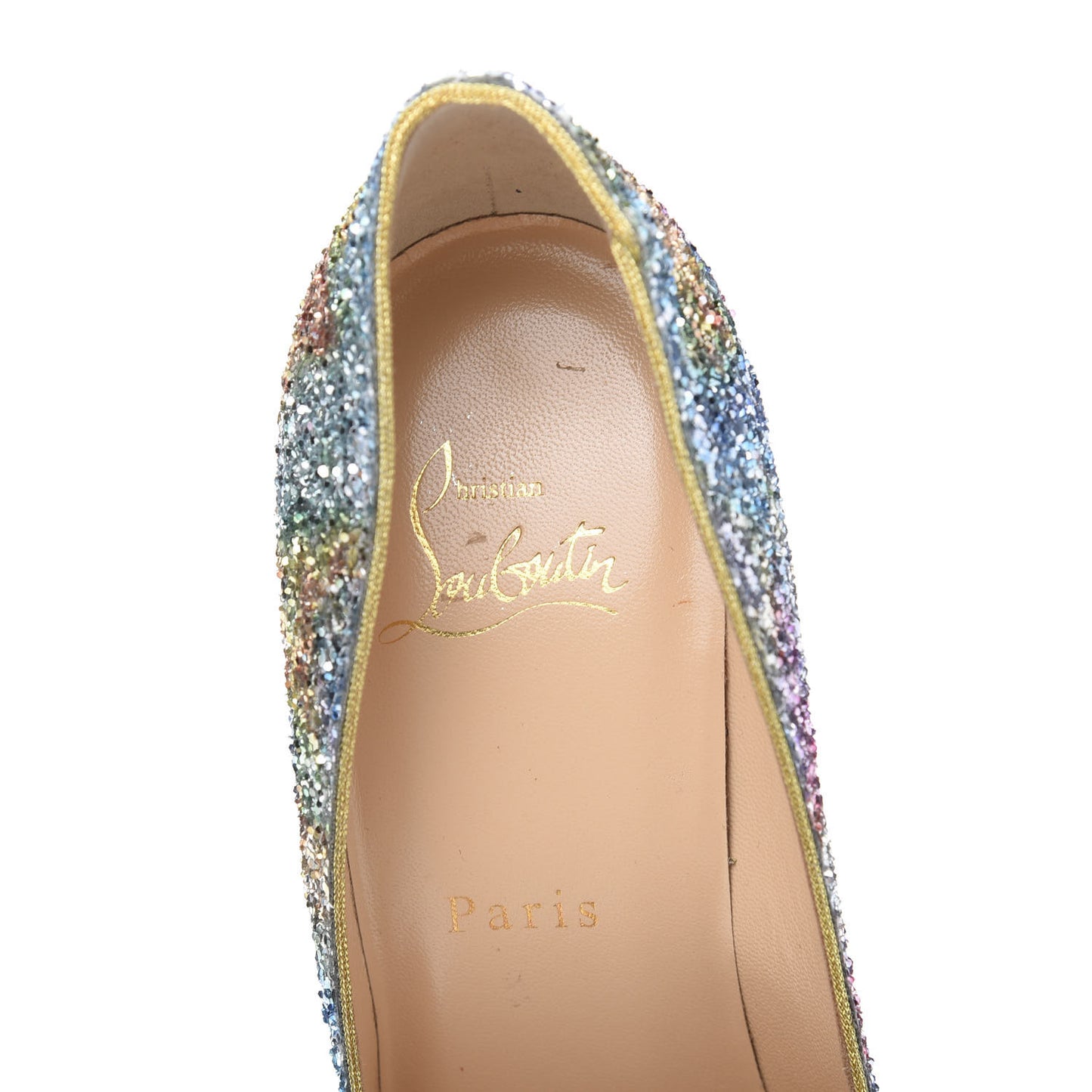 Glitter Aqua Ruban Met Pigalle Follies 100 Pumps 37.5 Horizon Gold