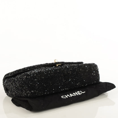 Chanel Sequin Embroidered Medium Flap Bag Black 4 of 8