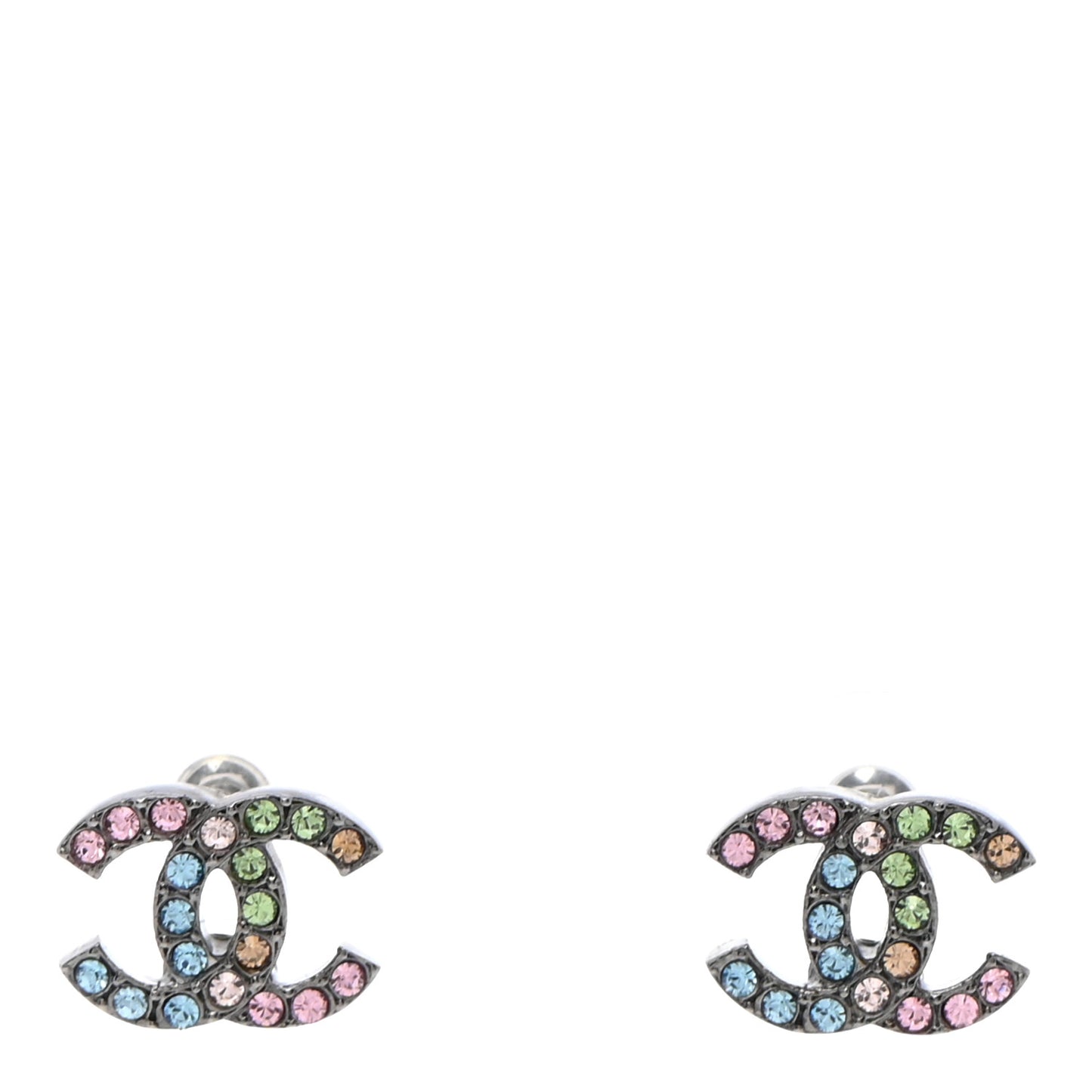 Ruthenium Crystal CC Earrings Multicolor