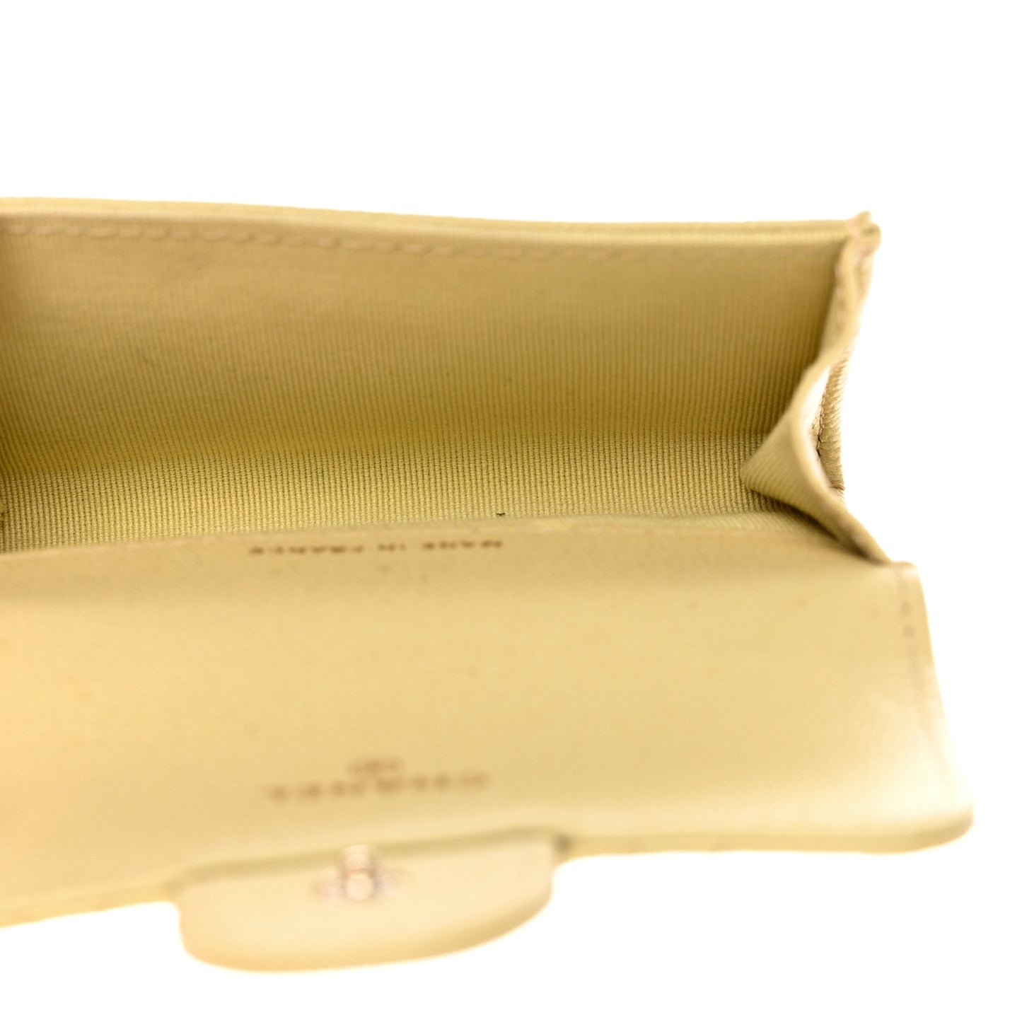 Caviar Quilted Flap Card Holder Wallet Yellow