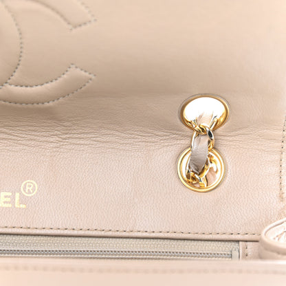 Chanel Lambskin Quilted Medium Single Flap Beige Black 7 of 10