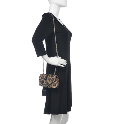 Saint Laurent Jacquard Leopard Matelasse Chevron Monogram Baby Chain Bag Black 2 of 11