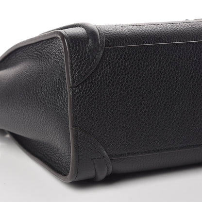 Celine Drummed Calfskin Nano Luggage Black 8 of 9