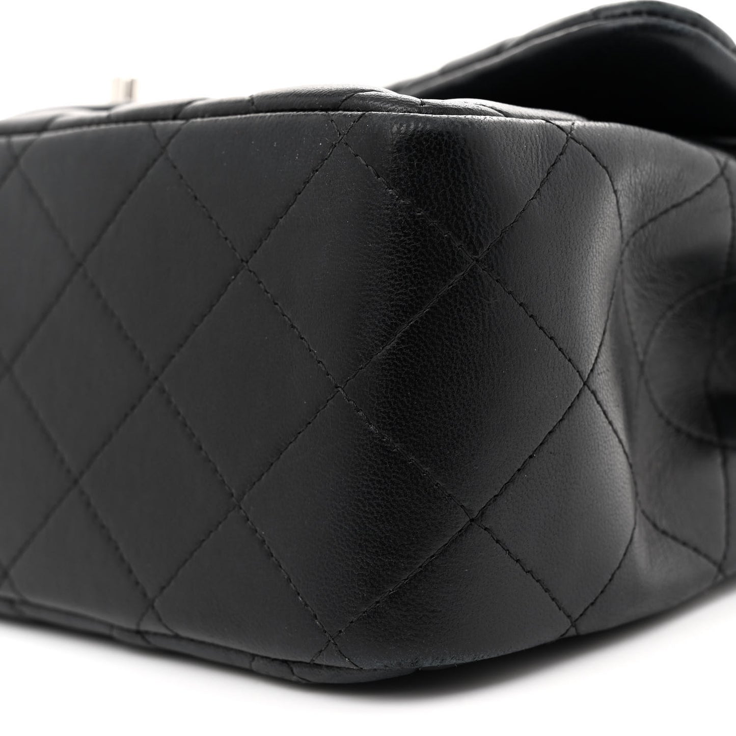 Lambskin Quilted Jumbo Double Flap Black