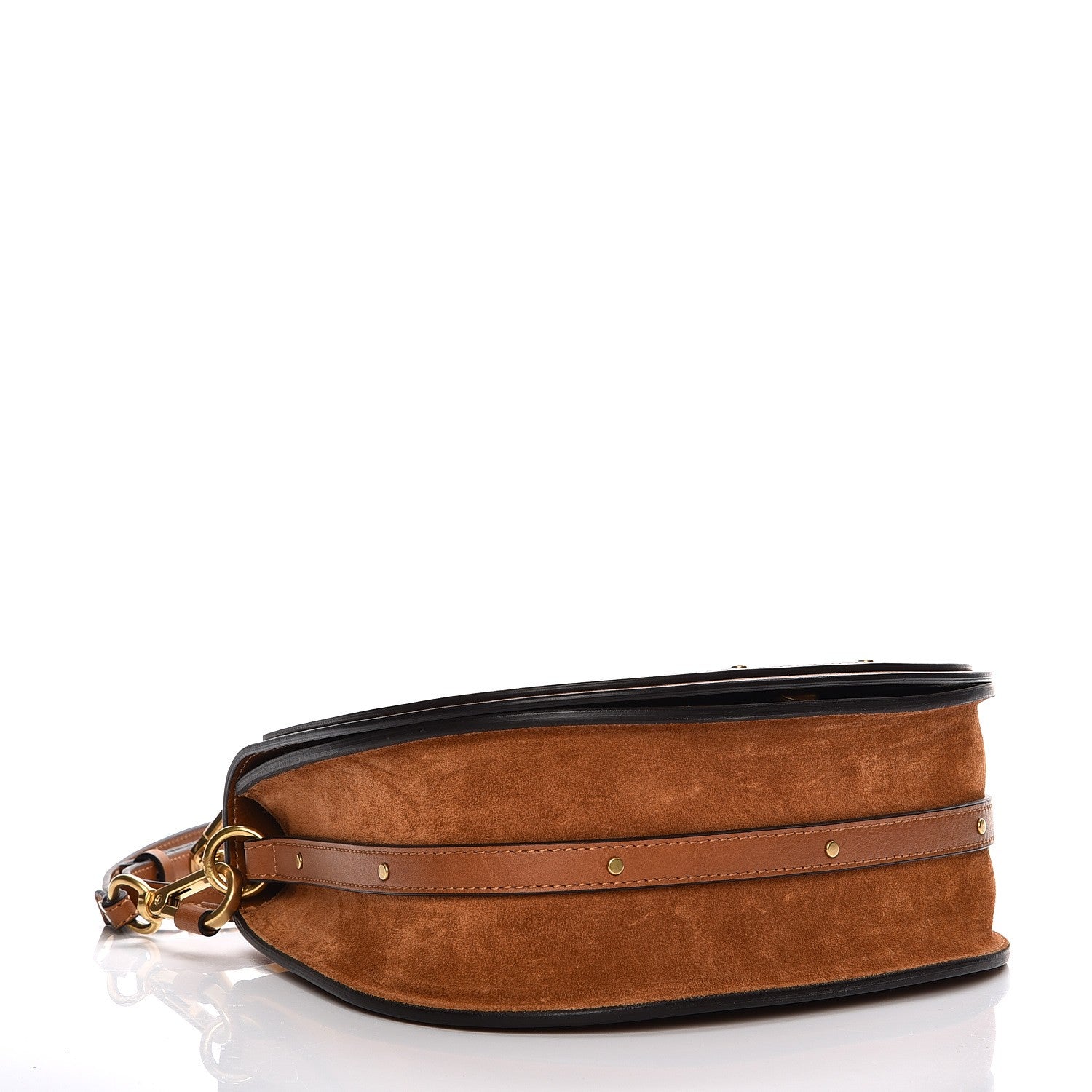 Chloe Calfskin Suede Medium Nile Bracelet Bag Caramel 5 of 9