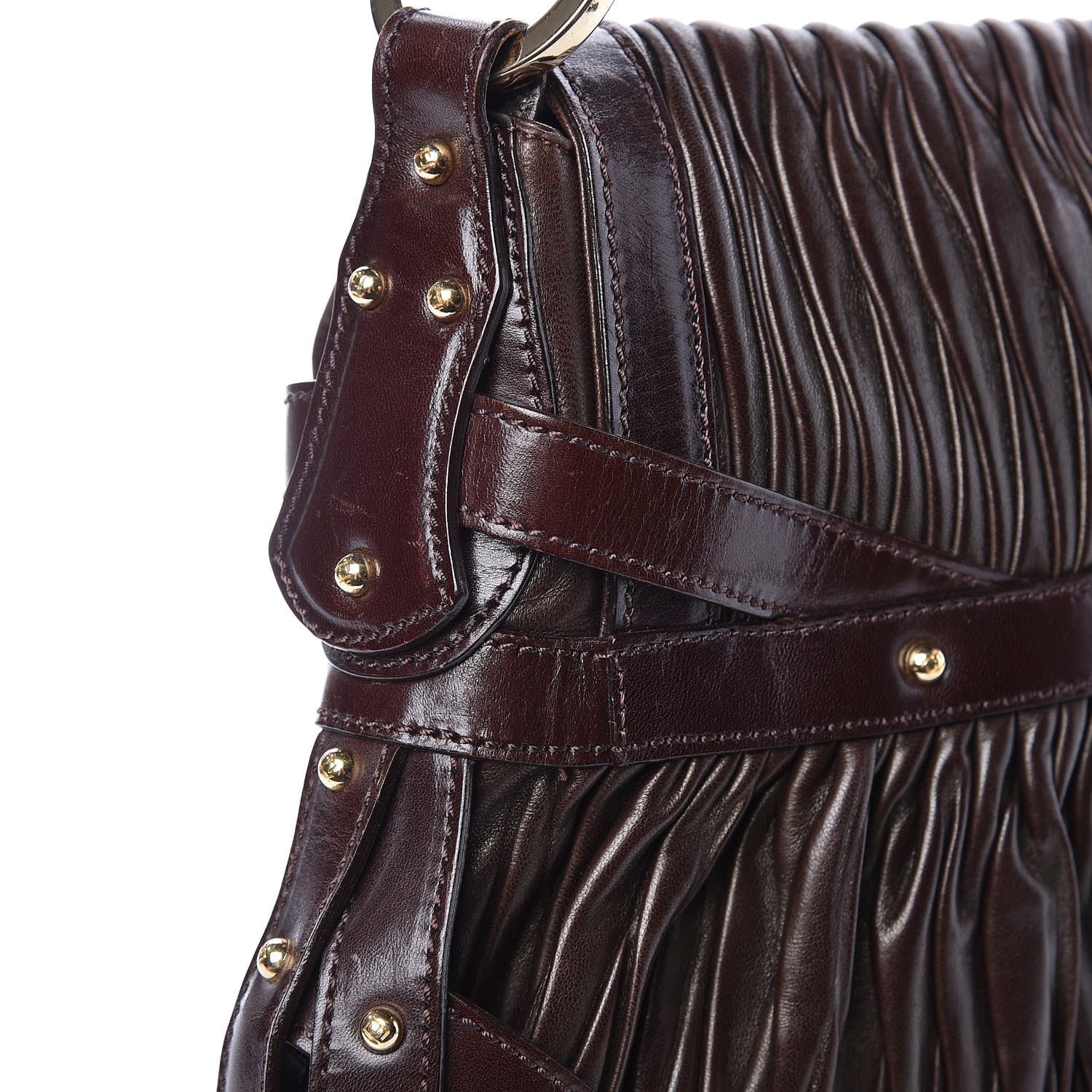 Fendi Nappa Pleated Shoulder Bag Testa di Moro 14 of 14