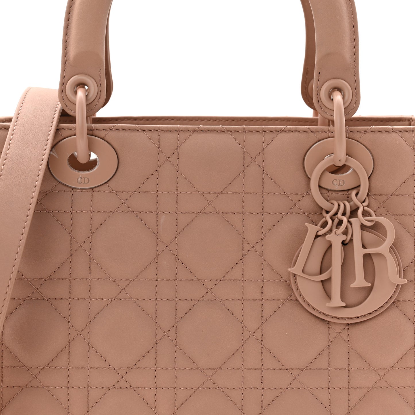 Ultra Matte Calfskin Cannage Medium Lady Dior Beige