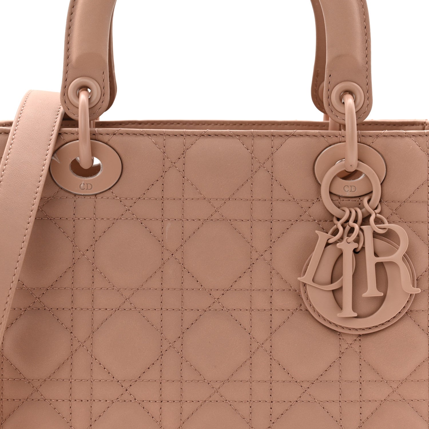 Christian Dior Ultra Matte Calfskin Cannage Medium Lady Dior Beige 8 of 11