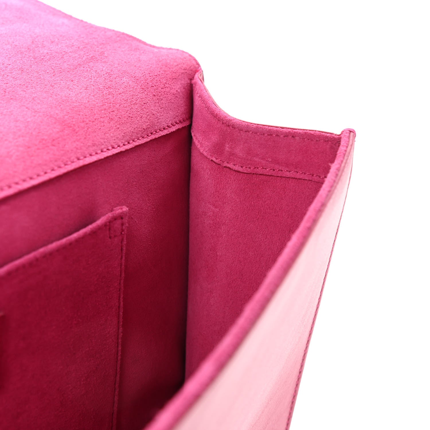 Saint Laurent Calfskin Classic Y Ligne Clutch Fuchsia 17 of 20