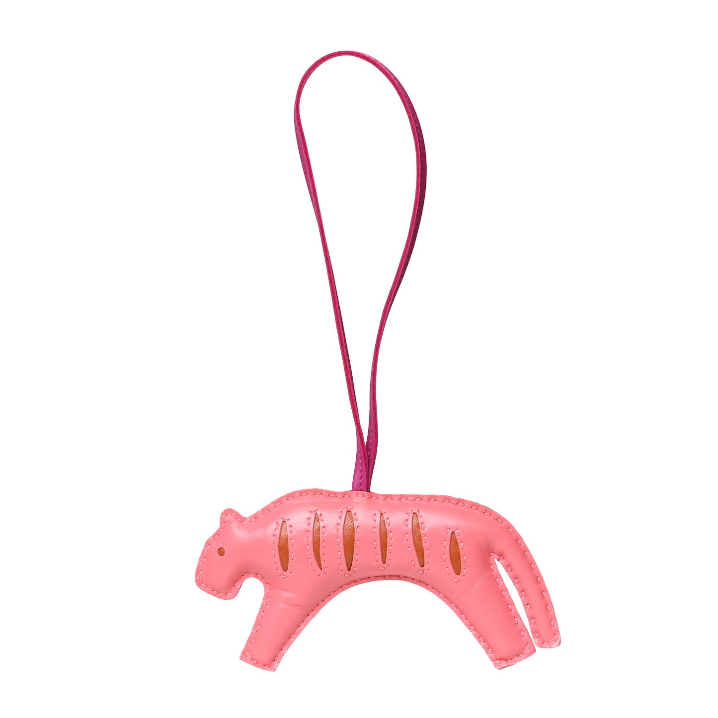 Milo Lambskin Rooroo Bag Charm Rose Azalea