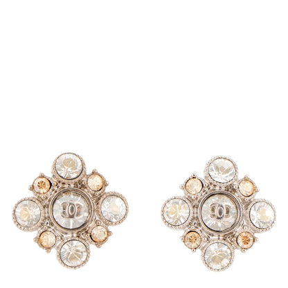 Chanel Crystal CC Earrings Silver 1 of 4