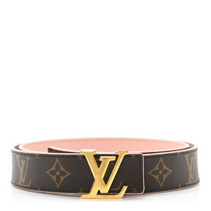 Louis Vuitton Calfskin Monogram 30mm LV Initiales Reversible Belt 84 34 Rose Ballerine 1 of 5