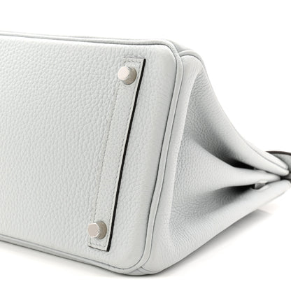 Hermes Taurillon Clemence Birkin 30 Bleu Pale 10 of 11